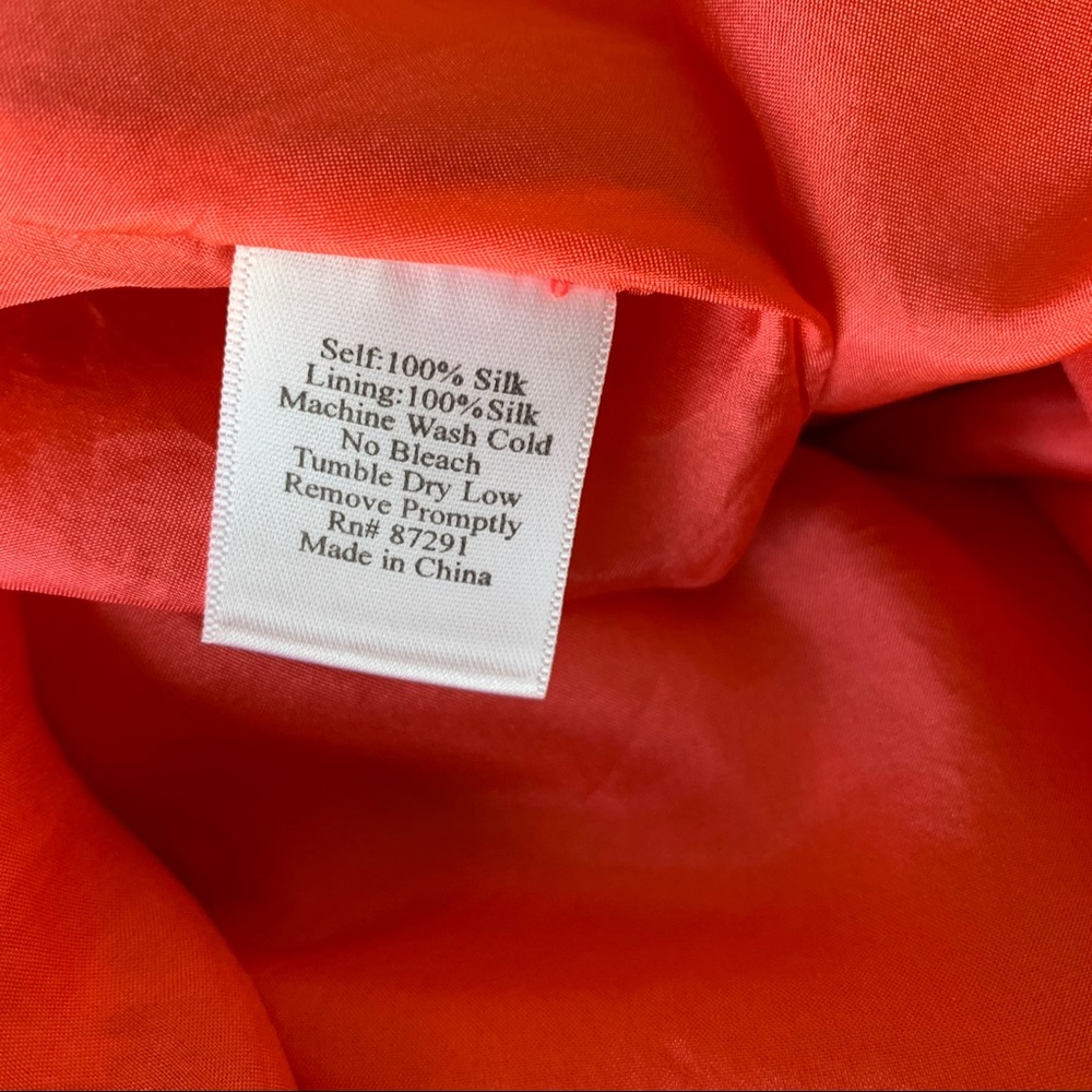 Johnny Was Dress 100% Silk Coral Pink Size XS - Picture 7 of 7